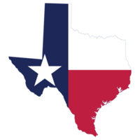 State of Texas with Texas flag. US map png