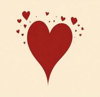 ai generado San Valentín día antecedentes con rojo corazones y regalo. Copiar espacio. foto