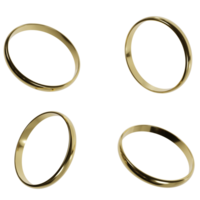 3d render of two gold rings. illustration wedding concept photo png