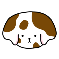 mignonne marron dalmatien chien tête dessin animé illustration mignonne chien chien autocollant mignonne élément mignonne autocollant png