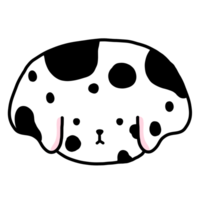 mignonne dalmatien chien tête dessin animé illustration mignonne chien chien autocollant mignonne élément mignonne autocollant png