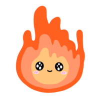 linda fuego fuego mascota personaje kawaii dibujos animados ilustración png