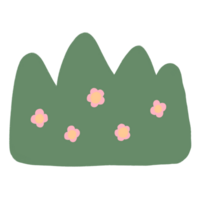 Bush With Pink Flowers Cartoon illustration png