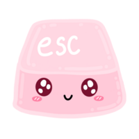 Cute Esc Button Or Escape Key Mascot Character Kawaii Cartoon illustration png