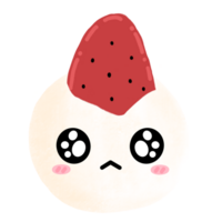 Cute Strawberry Daifuku Mochi Character Mascot Kawaii Cartoon illustration png