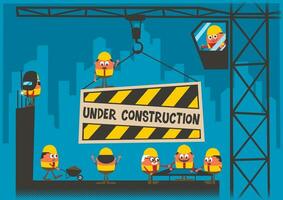 Under Construction Cartoon vector