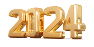 2024 New Year - 3D Gold Number png