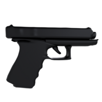 3d tolkning av svart pistol png