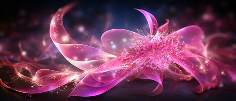 AI generated female cancer awareness symbol, pink petals photo