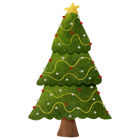 illustration aquarelle de sapin de noël png