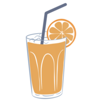 Summer Beach Orange Juice Doodle png