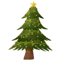 dibujado a mano Navidad árbol acuarela png