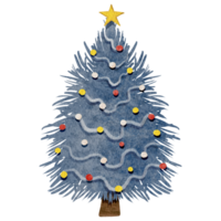 disegnato a mano inverno Natale albero acquerello png