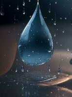 AI generated drop of water photo