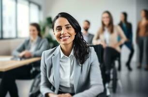 AI generated an employee sitting in a wheel chair while others are in an office photo