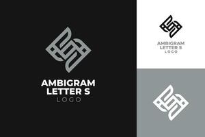 Logo Ambigram Letter S with Modern, Simple, Elegant Design Line Art, Outline Style for Company, Corporate, business vector