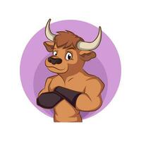 bull cartoon illustration vector