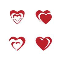 Love heart vector icon and symbol template illustration