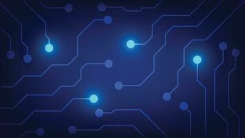 Hi tech digital circuit board. electrical lines connected on blue lighting background. futuristic technology design element concept vector