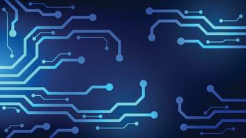 Hi tech digital circuit board. electrical lines connected on blue lighting background. futuristic technology design element concept vector