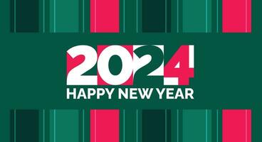 2024 Happy New Year colorful Text logo typography and background design template. greetings with 2024 numbers in the form of colored stained glass. Art design template 2024. Vector illustration.