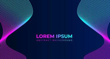 Futuristic technology concept Modern shiny blue and magenta gradient color diagonal rounded lines pattern abstract background. use to poster, banner, brochure, corporate, website and web banner. vector