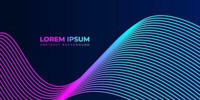 Futuristic technology concept Modern shiny blue and magenta gradient color diagonal rounded lines pattern abstract background. use to poster, banner, brochure, corporate, website and web banner. vector