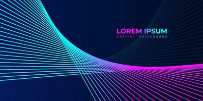 Futuristic technology concept Modern shiny blue and magenta gradient color diagonal rounded lines pattern abstract background. use to poster, banner, brochure, corporate, website and web banner. vector