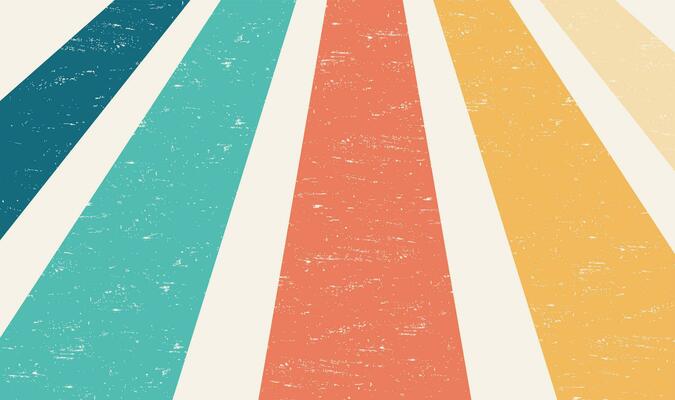 Abstract Colorful vintage 1970 Hippie Retro Minimal stylish wallpaper background of rainbow groovy Wavy Line design with dirty texture. use to cloth, textile, poster, banner, decorative, wall art.
