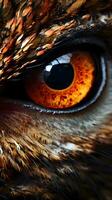 AI generated Detailed closeup eye of owl photo