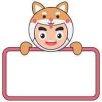 Cute Animal Holding Blank Banner png