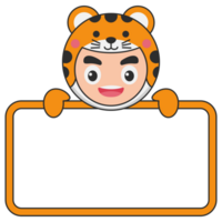 Cute Animal Holding Blank Banner png