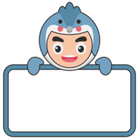 Cute Animal Holding Blank Banner png