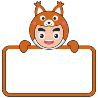 Cute Animal Holding Blank Banner png