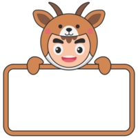 Cute Animal Holding Blank Banner png