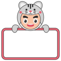 Cute Animal Holding Blank Banner png