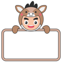 Cute Animal Holding Blank Banner png