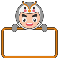 Cute Animal Holding Blank Banner png