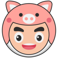 fofa porco animal cabeça avatar ilustração png