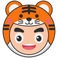 Cute Animal Head Baby Face Avatar Illustration png