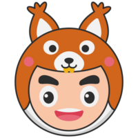 mignonne animal tête bébé visage avatar illustration png