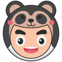 Cute Animal Head Baby Face Avatar Illustration png