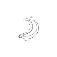 Hand Drawn illustration of banana icon. Doodle Vector Sketch Illustration