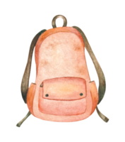 Watercolor illustration of a backpack. png