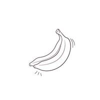 Hand Drawn illustration of banana icon. Doodle Vector Sketch Illustration