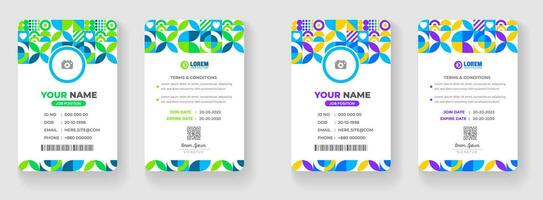 abstract geometric shape pattern corporate business office id card design template. vector