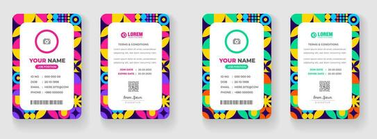 abstract geometric shape pattern corporate business office id card design template. vector