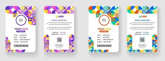 abstract geometric shape pattern corporate business office id card design template. vector