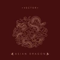 Dynamic Golden Dragon Illustration on Maroon Background vector
