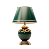 AI generated Green table lamp isolated on a transparent background png